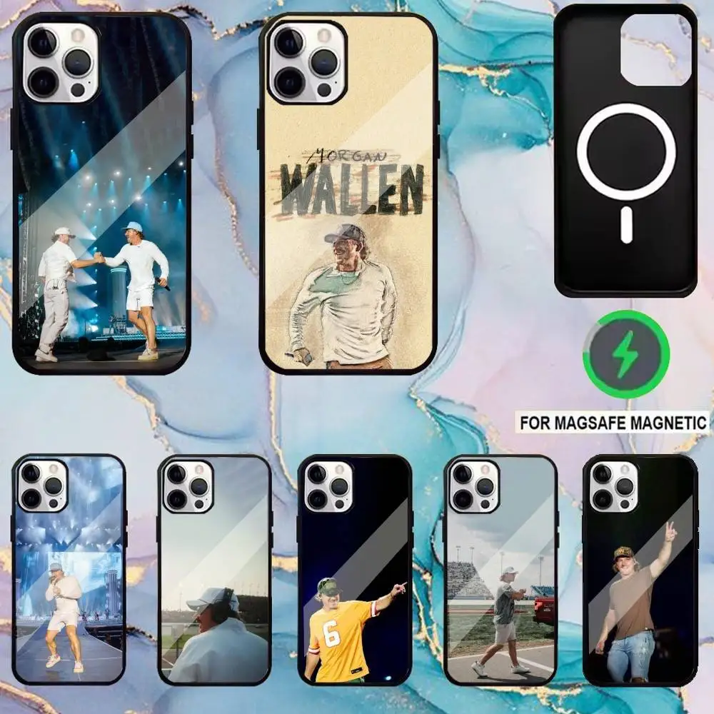 

Singer M-Morgan Wallen Phone Case For iPhone17,16,15,14,13,12,11 Plus,Pro Max Magnetic Magsafe Wireless Charging