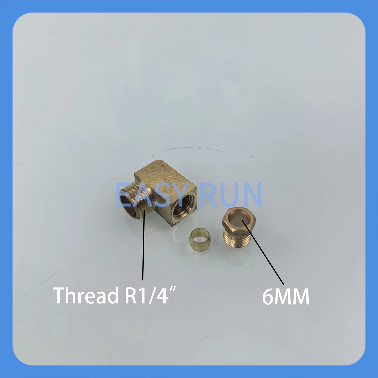 

1/4" Threaded 6mm Copper Right Angle Slider Fitting, Internal Compression 10 pieces