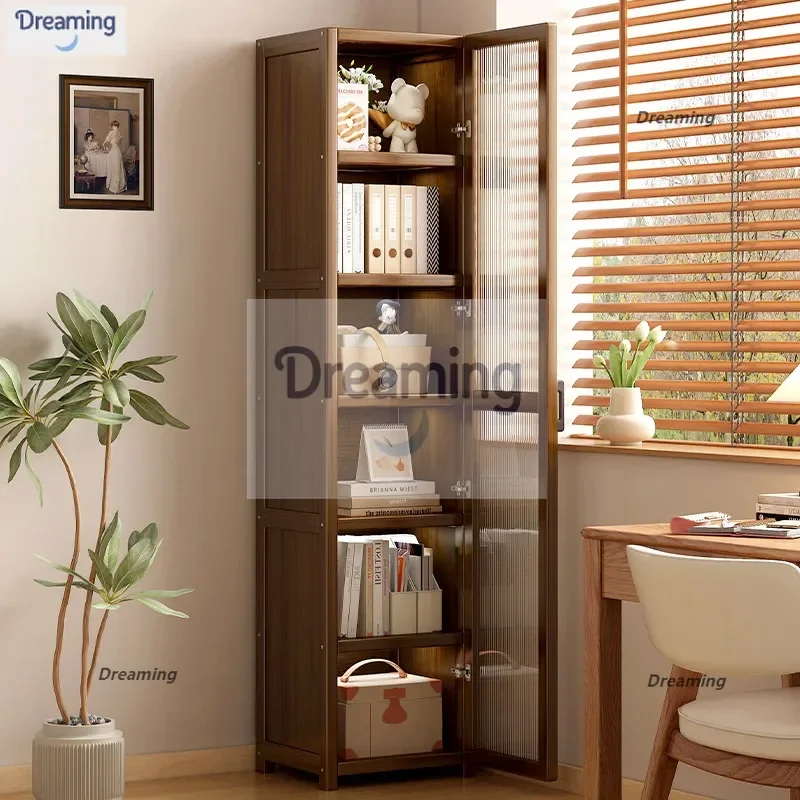 

Прокат книжной полки Бытовой книжный шкаф от пола до потолка Высота узкого шкафа для хранения в гостиной с дверцей шкафа