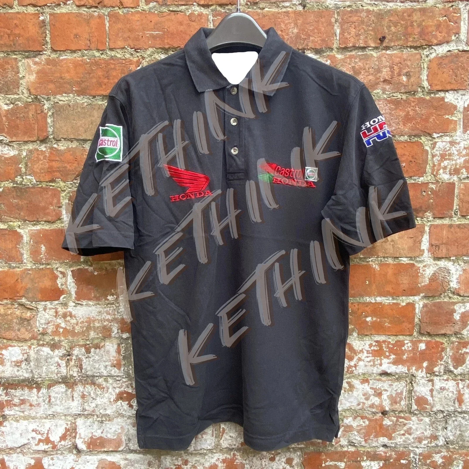 

Vintage Honda Racing Team Polo Men’s Black Castrol 90s Cars,Honda Men's POLO Shirt Locomotive Team Racing Short Sleeve ﻿