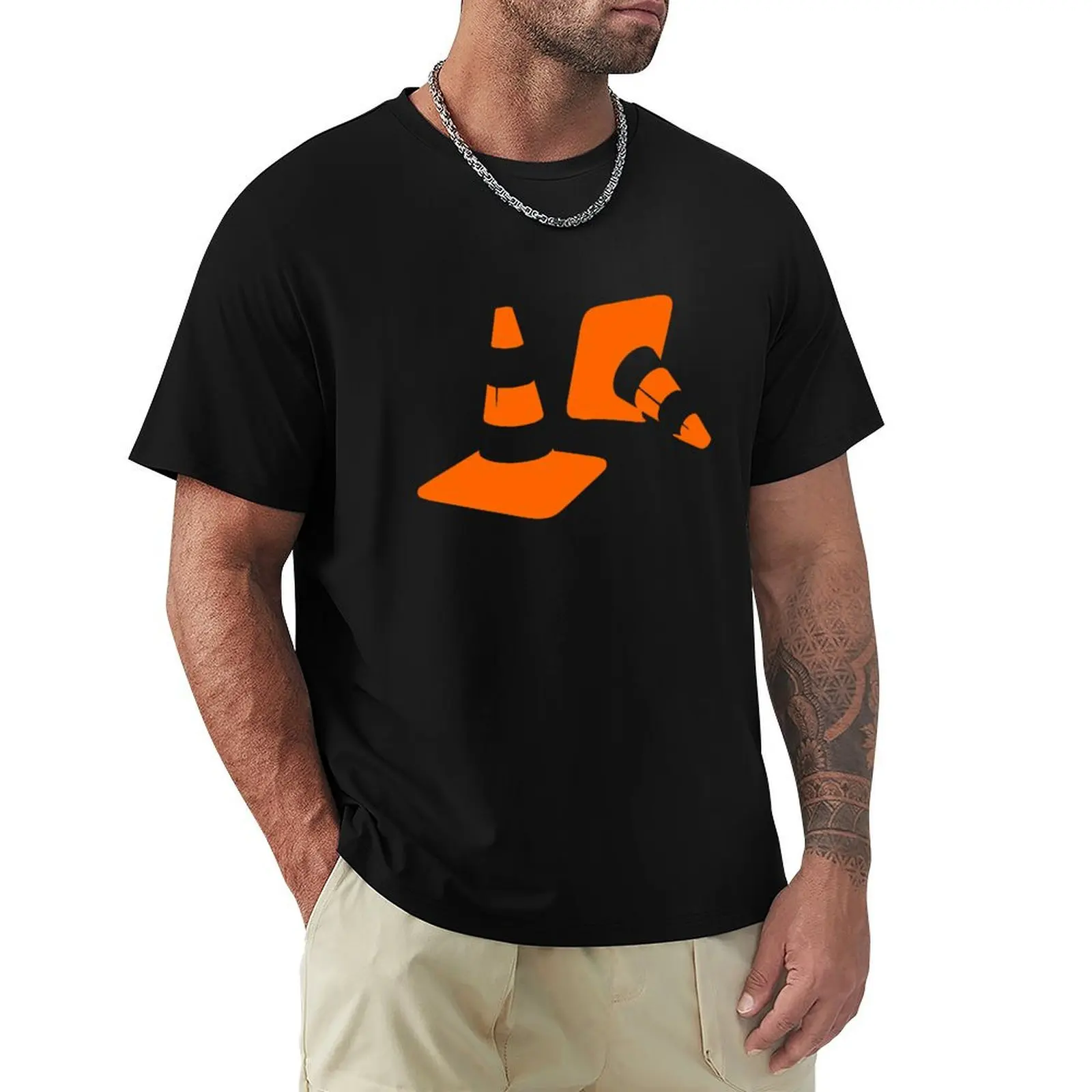 Traffic road cones safety pylons Whitc hat markers 2 T-Shirt t shirt man luxury T-Shirt