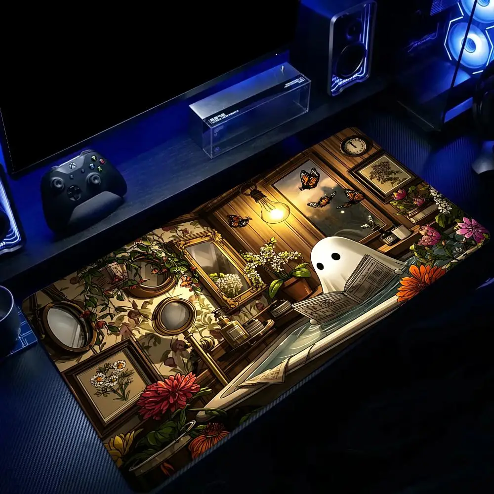 Mischievous Ghost Mouse Pad Large Computer Office Game Table Mats Rubber Anti-slip XXL Mouse Mat HDP Long Desk Pads Mauspad
