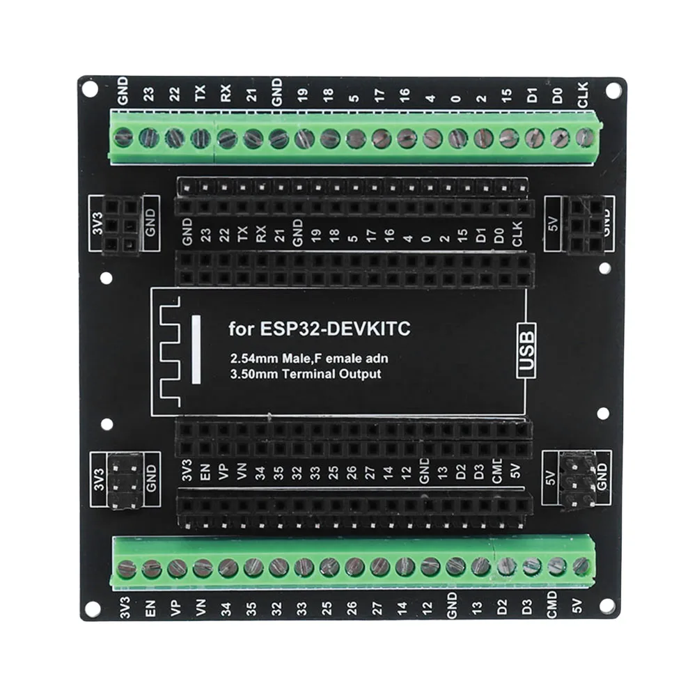 3.81mm /0.15inch Terminal GPIO Expansion Board 3 Types Outputs For ESP32 Super Breakout Board for ESP32-DevKitC ESP-WROOM-32