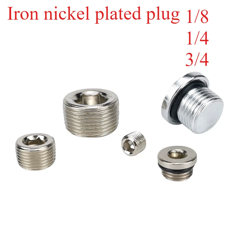 ‌BSPP Male Thread Hex Plug - 1/8" 1/4" 3/8" 1/2" Metal Pneumatic Pipe Cap with O-Ring Seal for Air Compressor Systems
