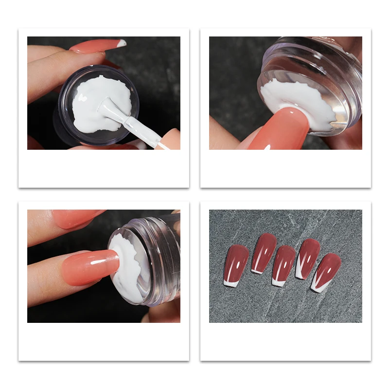 Tampon à ongles en silicone transparent avec grattoir, ensemble d'outils d'estampage, MSI, kits de manucure française, N64, 2 pièces