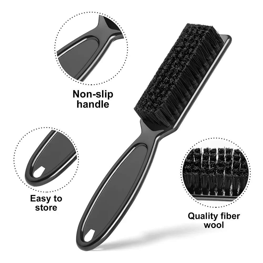 Plastic Handle Fade Brush para cabeleireiro, pente, tesoura, escova de limpeza, ferramentas de estilo macio, pele de barbeiro