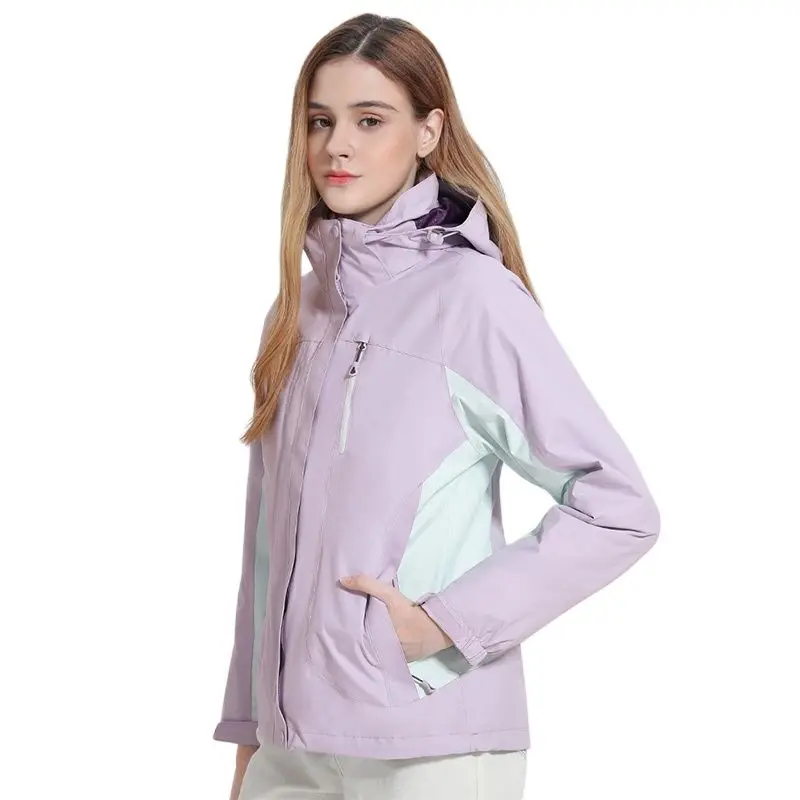 GOLDEN CAMEL Hiking Jackets Women Three-in-one Detachable Windbreakers Waterproof Warm Fleece Jacket for Women 2023 Winter Coats