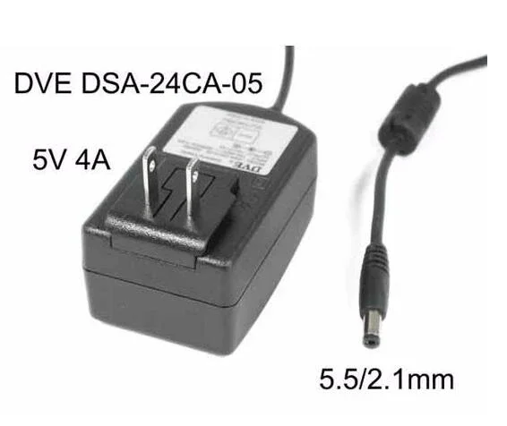 

Power Adapter DSA-24CA-05, 5V 4A, Barrel 5.5/2.1mm, US 2-Pin Plug