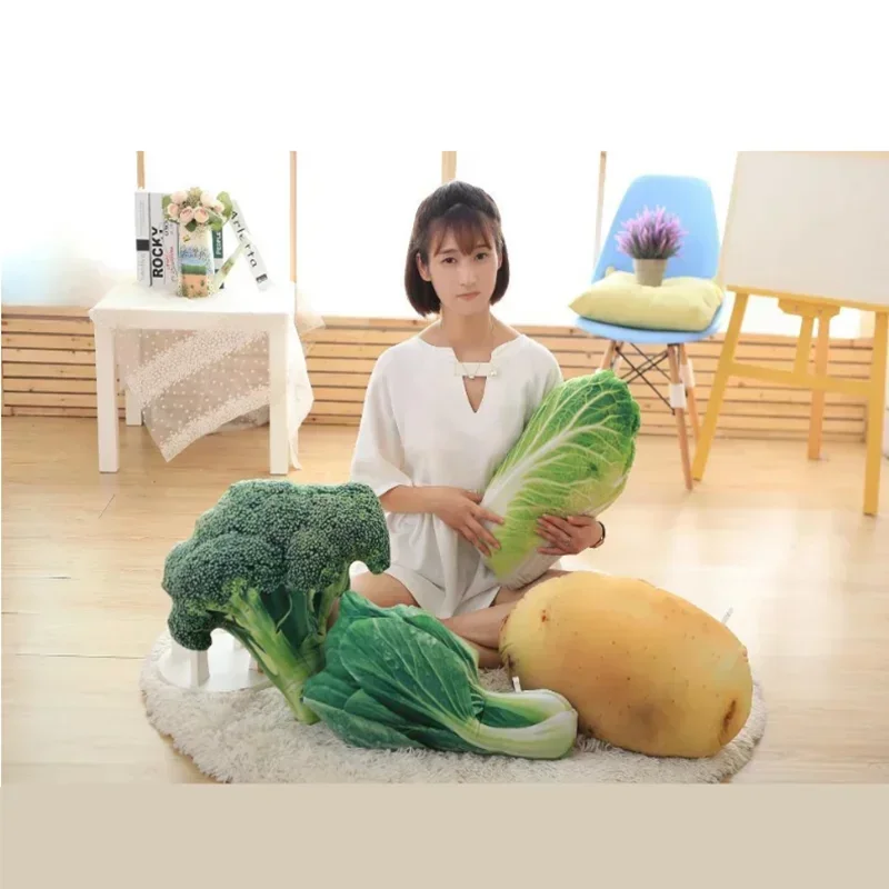 

3D simulation of fruit and vegetable pillows plush toys creative and cute cushions girls' pranks strange birthday gifts