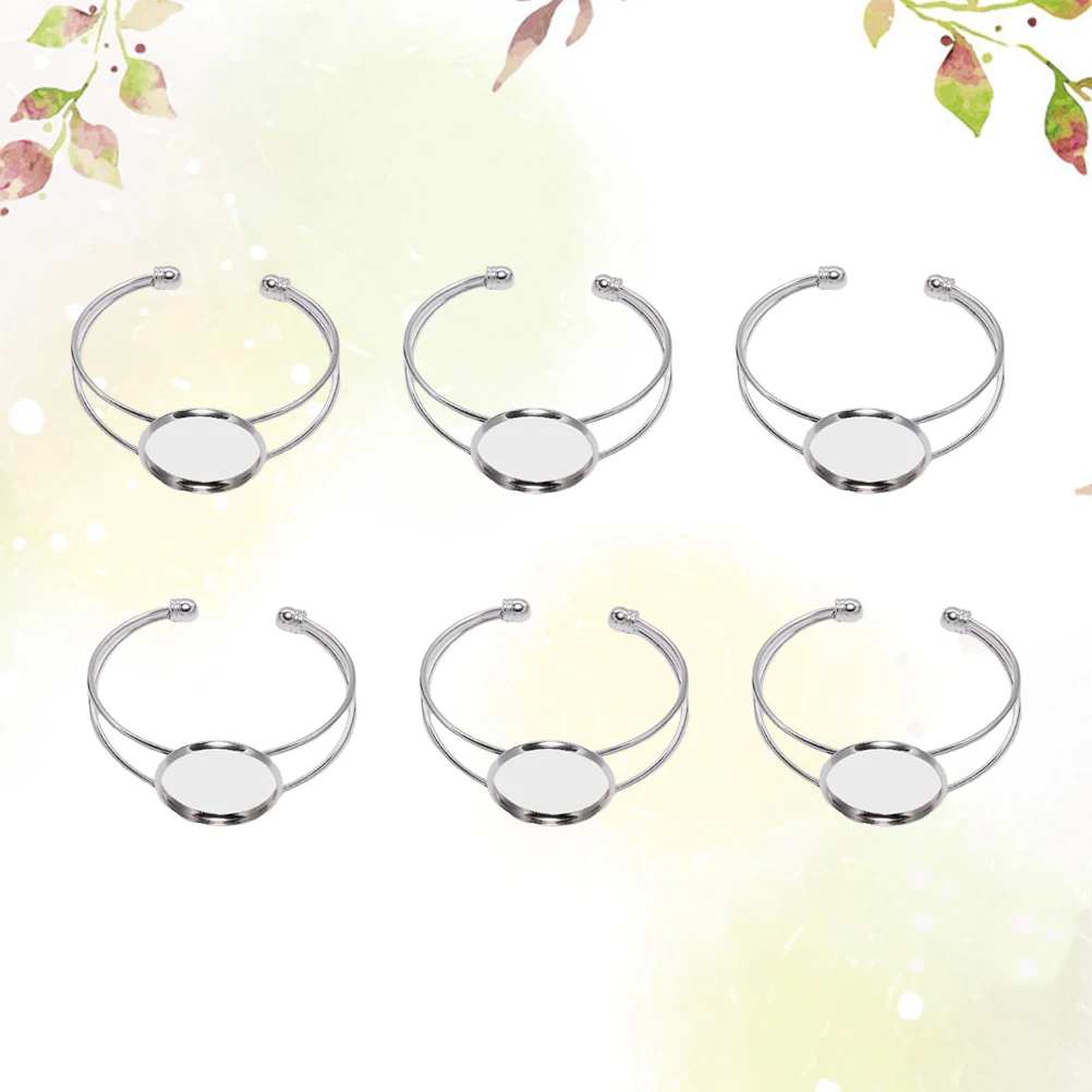 

6pcs Durable Bracelet Bases Jewelry Making DIY Pendant Copper Oval Glass Chain Charms Metal Bezel Rustproof for Women