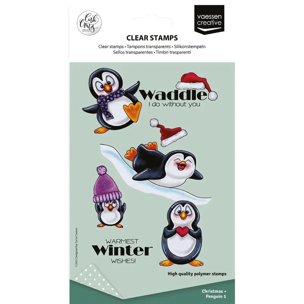 Penguins Wearing Hats Metal Cutting Dies and Clear Stamps Cut Die Mold Blade Knife Punch Scrapbook Paper Craft Stencils Dies