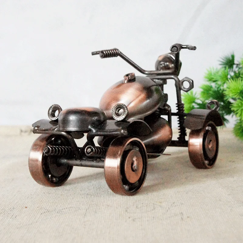 Retro Nostalgia,Metal Motorcycle Model,Wheels Can Turn,Home Window Decorations,Ornaments