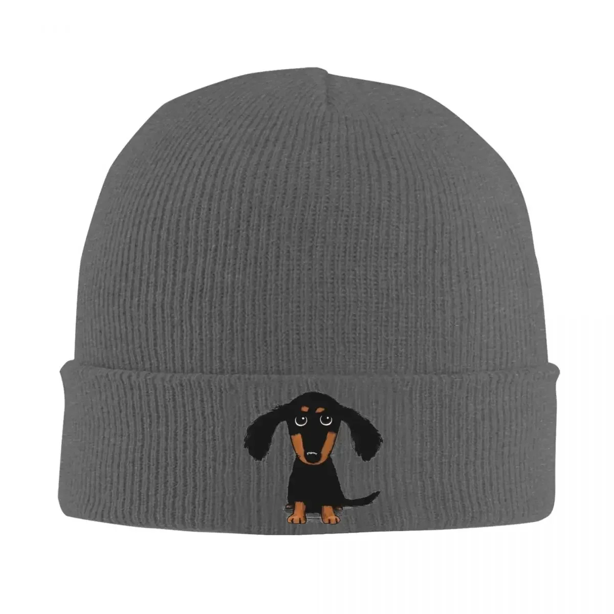 Gorro de perro salchicha de pelo largo, gorros de otoño e invierno, gorros para cachorros Doxie, gorro tejido para hombre y mujer