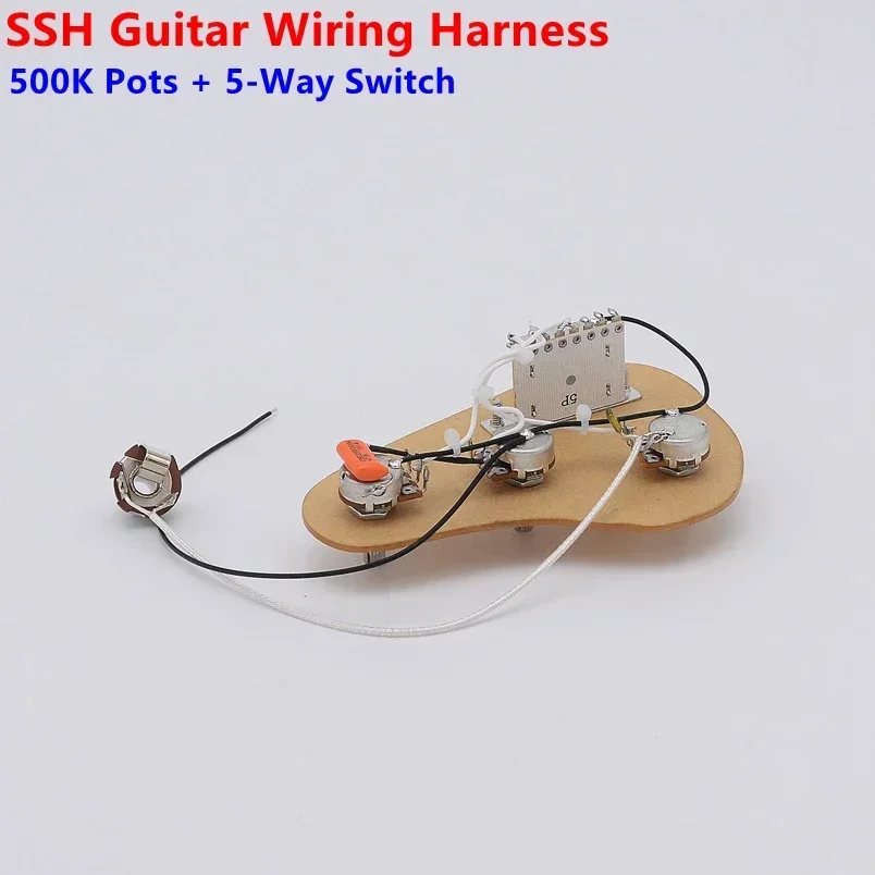 

New Guitar Accessories1 Set SSH Electric Guitar Wiring Harness ( 3x 500K Pots + 5-Way Switch + Jack ) For ST