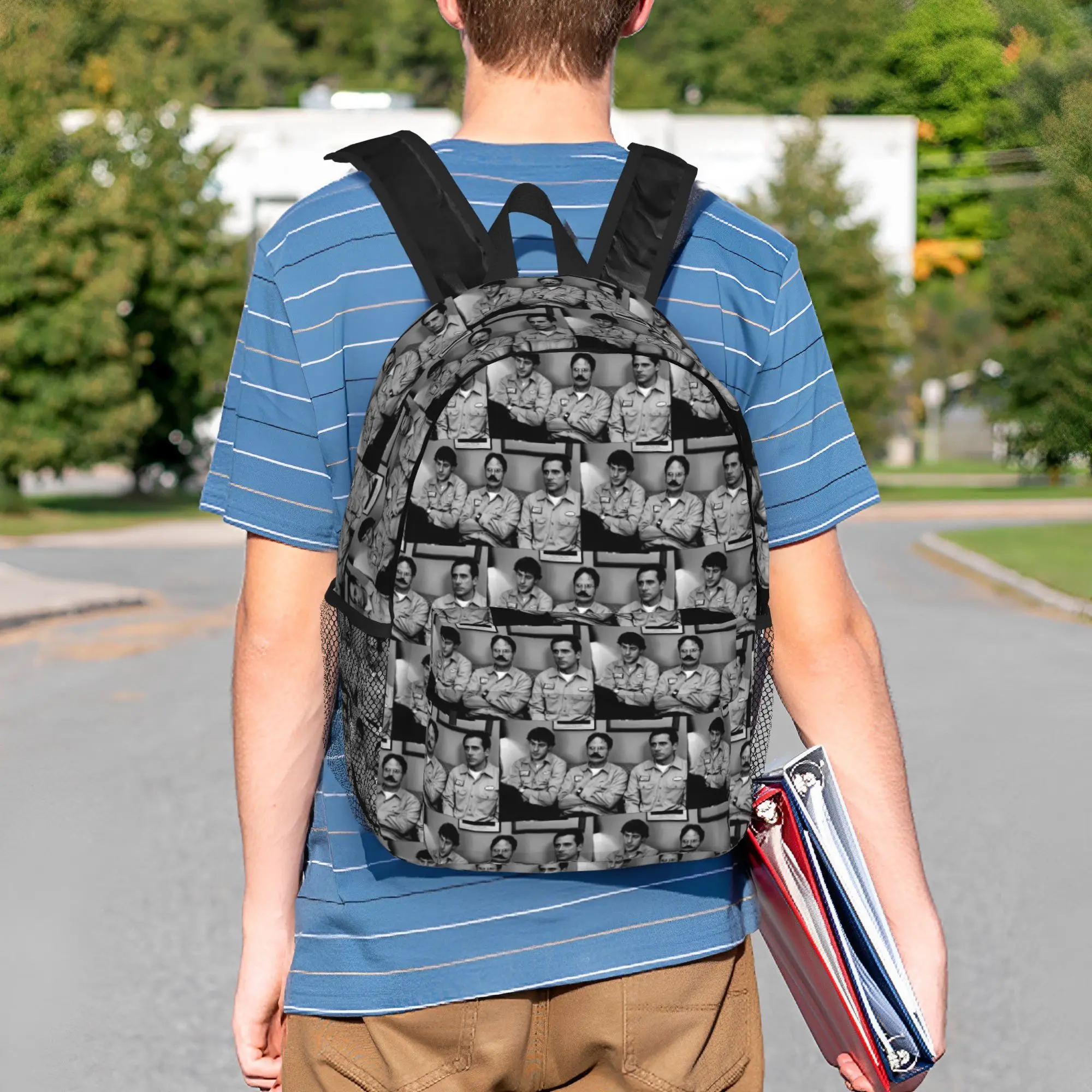 Jim Dwight and Michael at Utica The Office Dunder Mifflin Paper Company Backpack Daypack BookBag Shoulder Bags School Bag view 3