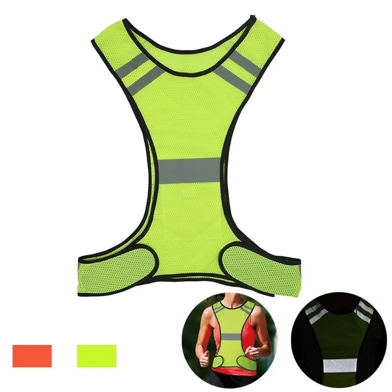 Chalecos reflectantes ajustables Unisex, chaleco de seguridad para ciclismo, cinturón de tráfico de alta visibilidad, cinta que brilla en la oscuridad para correr de noche, 1 Juego