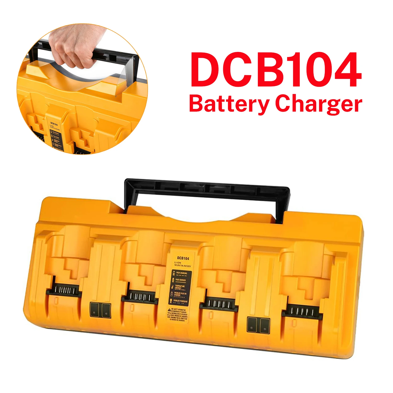 

DCB104 Li-ion Battery Charger 4-Port 3A Current For Dewalt 10.8V 12V 14.4V 18V 20V Battery Pin Flex Volt 20V DCB127 DCB105