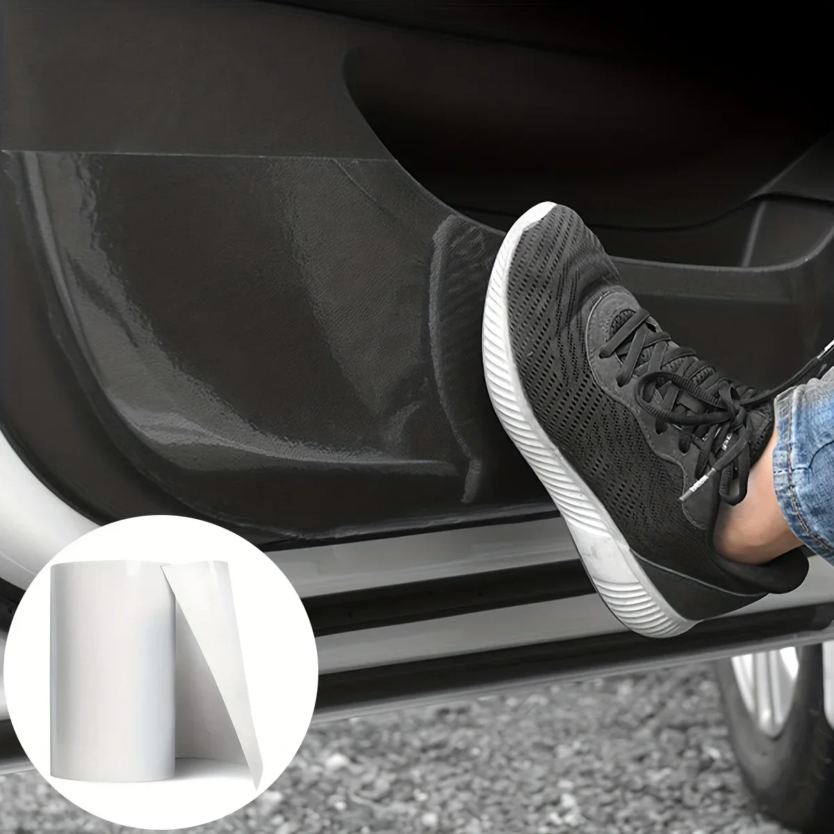 

Car Transparent Protective Film-7.87in * 39.37in-door Bowl-door Sill-interior-car Paint-anti-dirty PVC Material