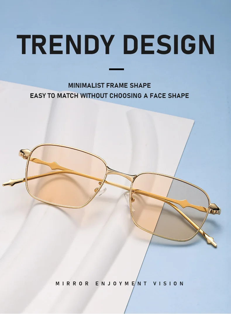 Raffinierte Sonnenbrille im reifen Stil mit dünnem Metallrahmen, quadratischem Design und Gesichtsverschlankung für einen trendigen, vielseitigen Stil 2184 – Detail 3