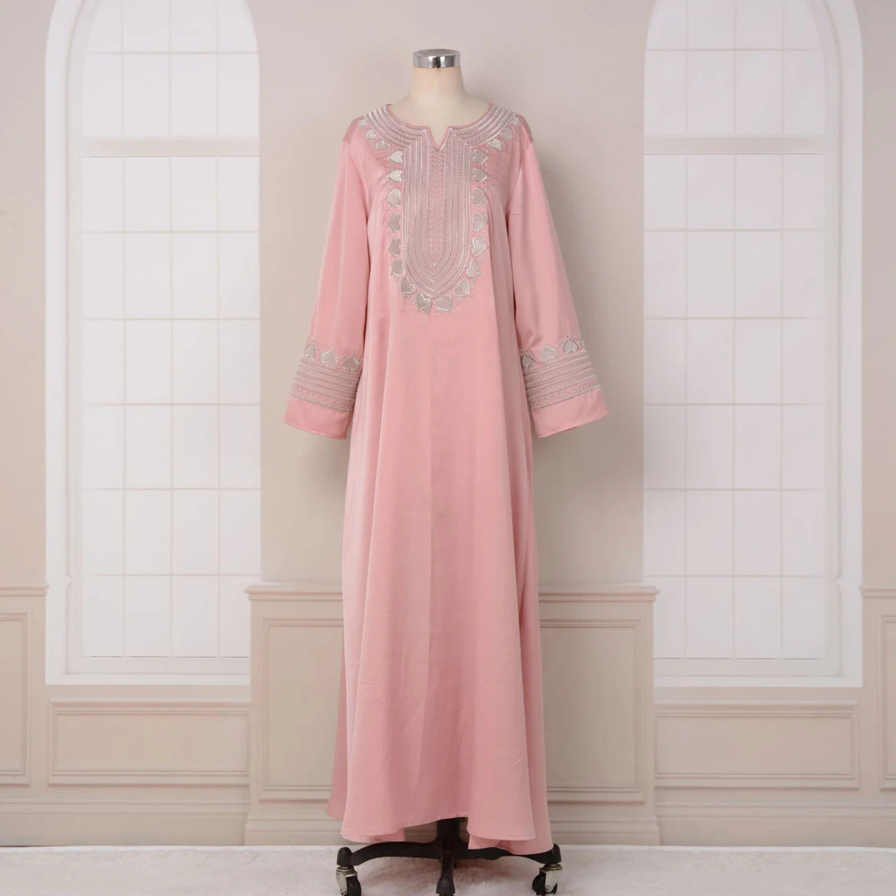 Vestido de fiesta musulmán árabe bordado Eid para mujer Abaya Jalabiya Vestidos largos caftán marroquí Vestidos Dubai Ramadán vestido bata