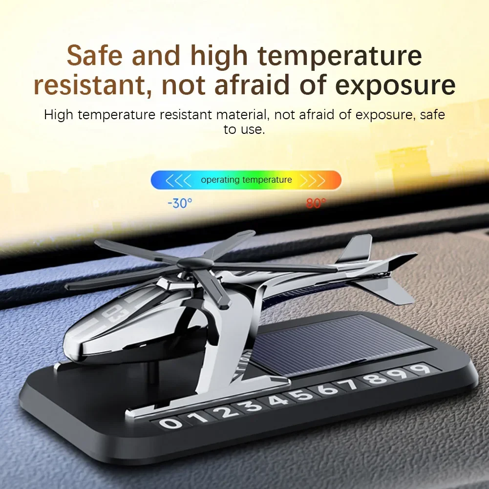 Solar Car Air Freshener With Hidden Phone Plate Helicopter Styling Propeller Perfume Diffuser Auto Novelty Fragrance Accessories