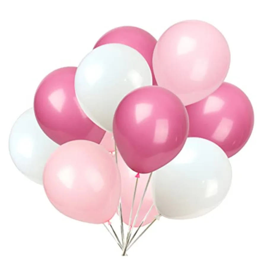 White light pink rose red Balloons100 Pack 12 Inch Latex Balloons