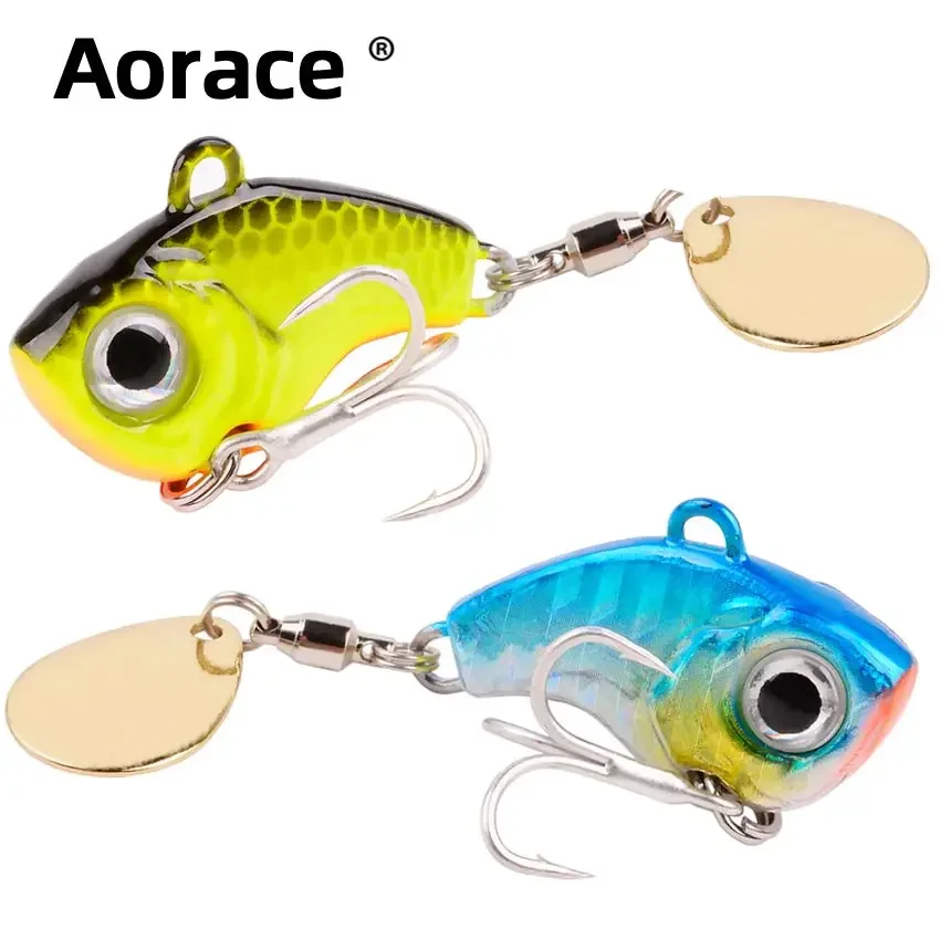 Aorace 5/10/15/20g Rotating Metal VIB Vibration Bait Spinner Spoon Fishing Lures Jig Trout Winter Fishing Hard Bait Tackle Pesca