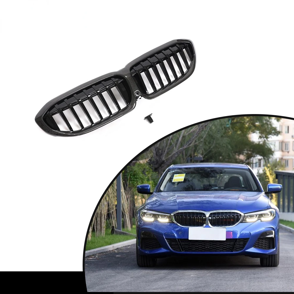 FOR BMW G20 G21 G28 3 Series 2019-2020 Fashion Modification Upgrade Carbon Fiber Front Bumper Car Grid