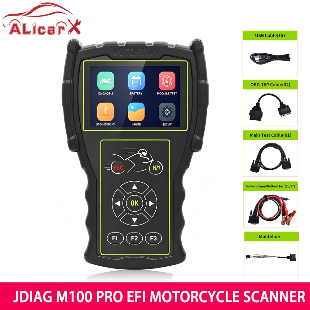 TopDiag M100 Pro Motorcycle Scanner OBD OBD2 Fault Code Reader Diagnostic Tool For BMW KTM Honda Kawasaki Yamaha Suzuki D87/88