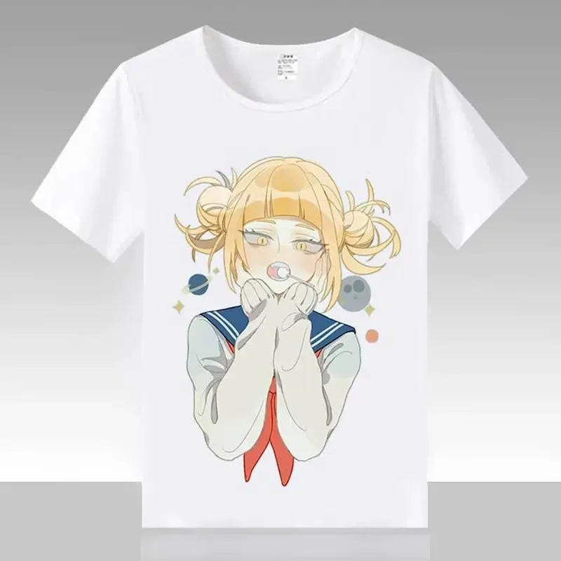 Anime My Hero Academia Summer Funny T Shirts Himiko Toga Tops Tee Women Ochako Uraraka Cosplay Costumes Tsuyu Asui Sport T-shirt