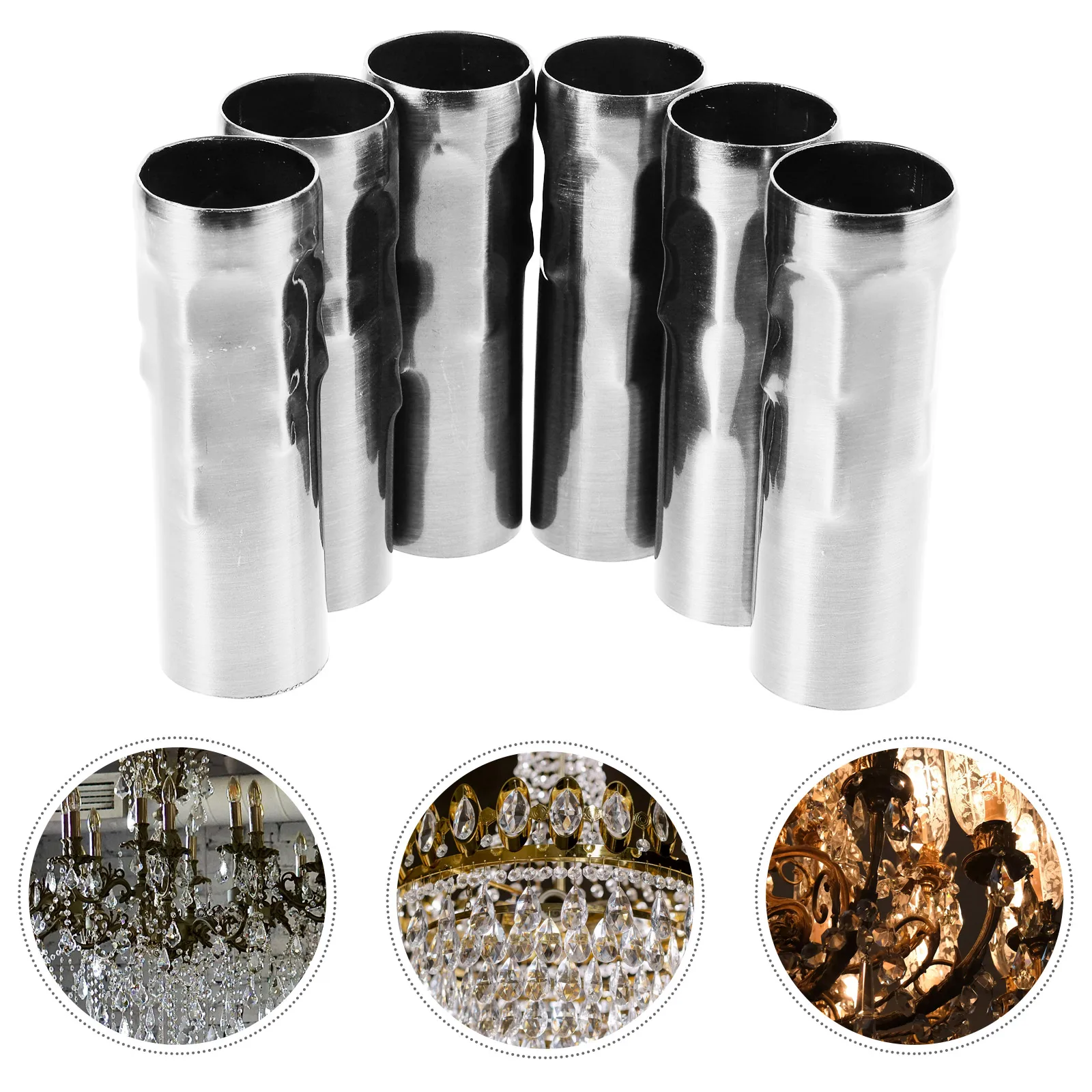 

6 Pcs Lamp Sleeve Crystal Teardrop Beads Ornament Lampshade Chandelier Installation Parts