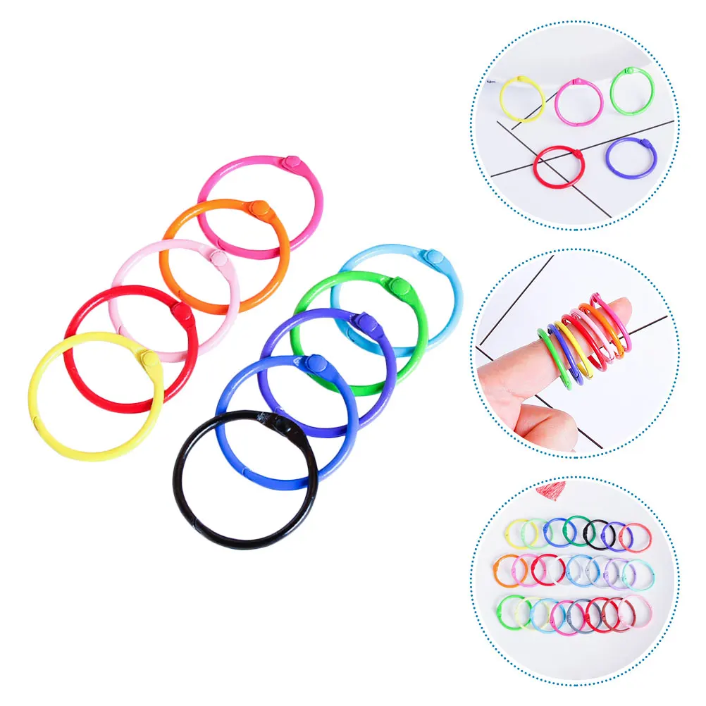 120 قطعة حلقات الموثق المعدنية مقاومة للاهتراء السلس للبطاقات التعليمية مؤشر بطاقات مفاتيح سجل القصاصات مكتب منظمة فضفاضة ورقة كتاب #5