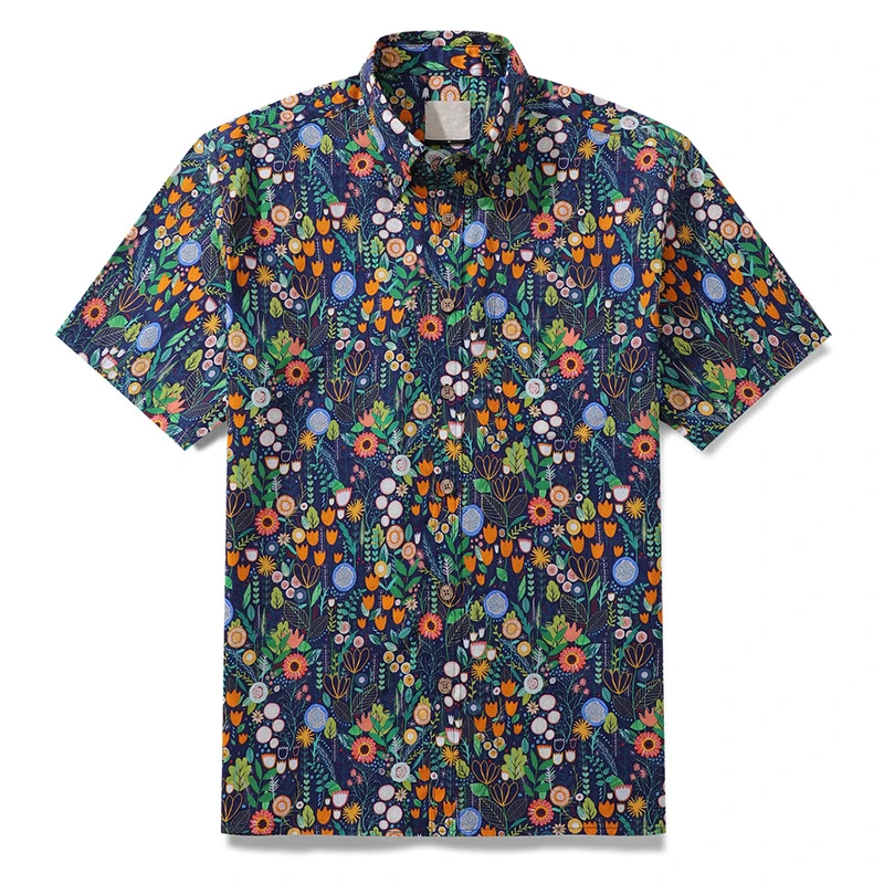 Hawaiian Shirts For Men Floral Summer Casual Short Sleeve Y2k Tops Oversized Streetwear Vintage Beach Blouse Camisa Masculino