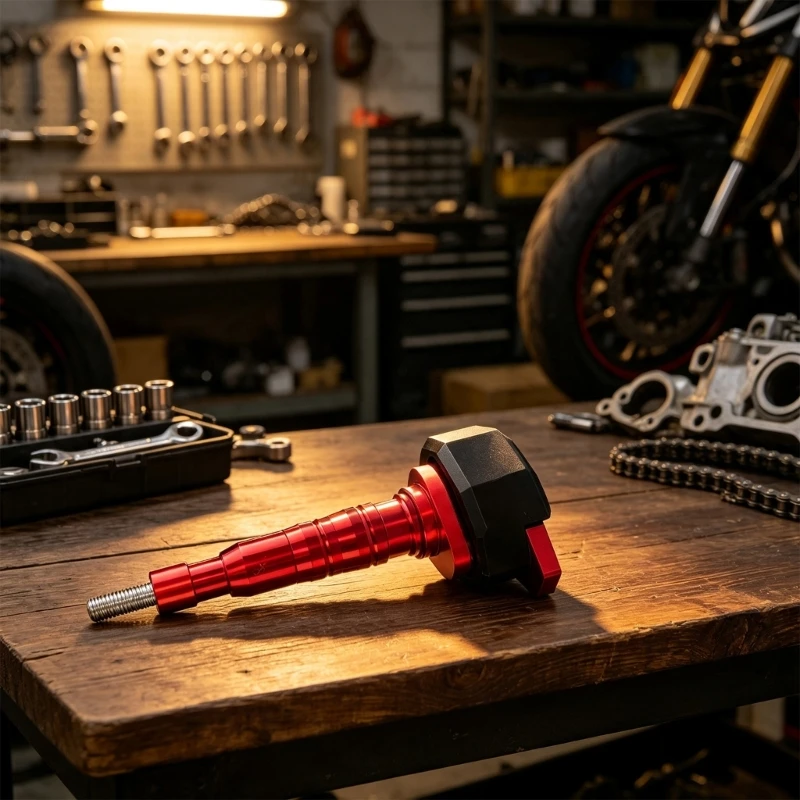 Motorradrahmen-Sturzschutzteil mit angeschraubter Gewindestruktur und bearbeitetem Metall-Look für 302 600 300 Garage Styling – Detail 1