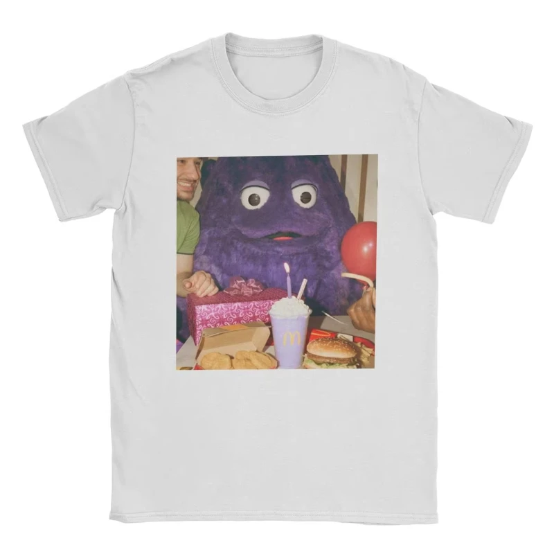Camiseta de cumpleaños Creepiest Grimace para hombre, camisetas informales, camiseta de manga corta con cuello redondo, camisetas con estampado de algodón puro