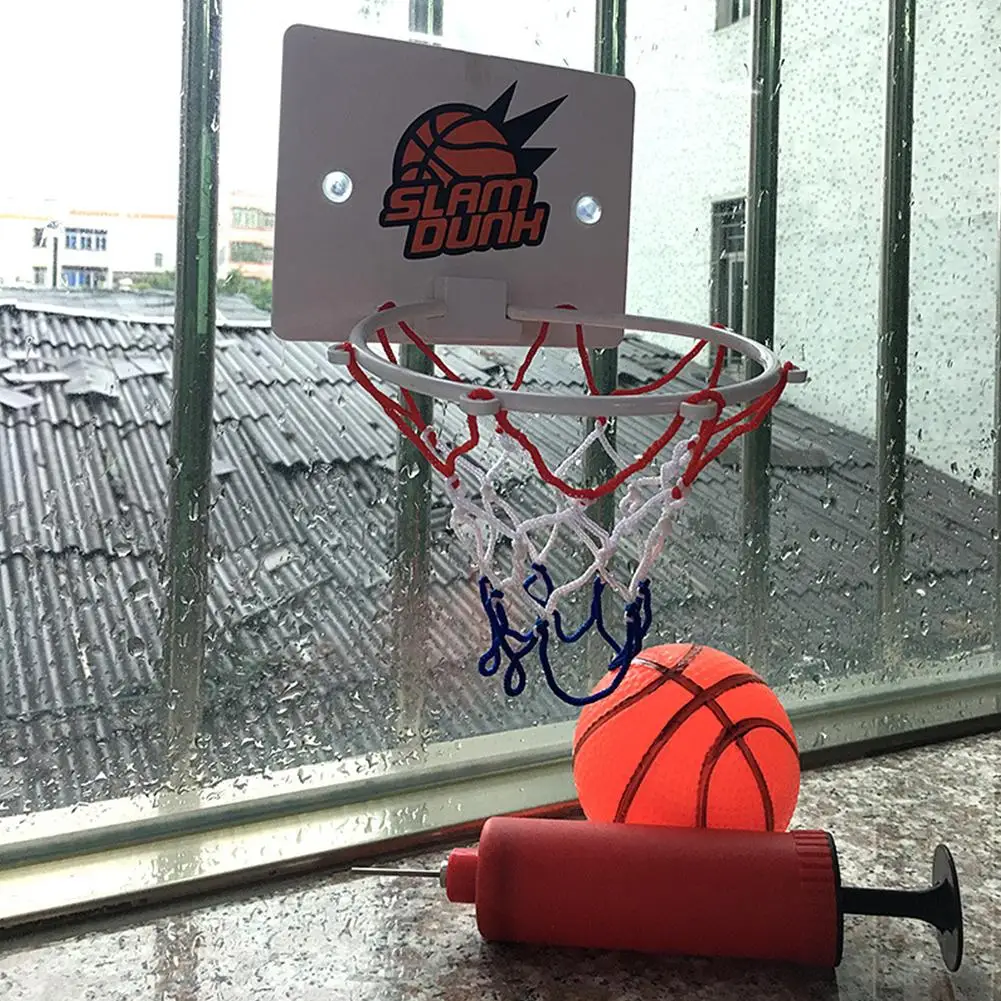 Mini Basketball Hoop Set Basketball Hoop with 1 Ball and 1 Inflatable Pump Portable Basketball Hoop for Kids and Adults