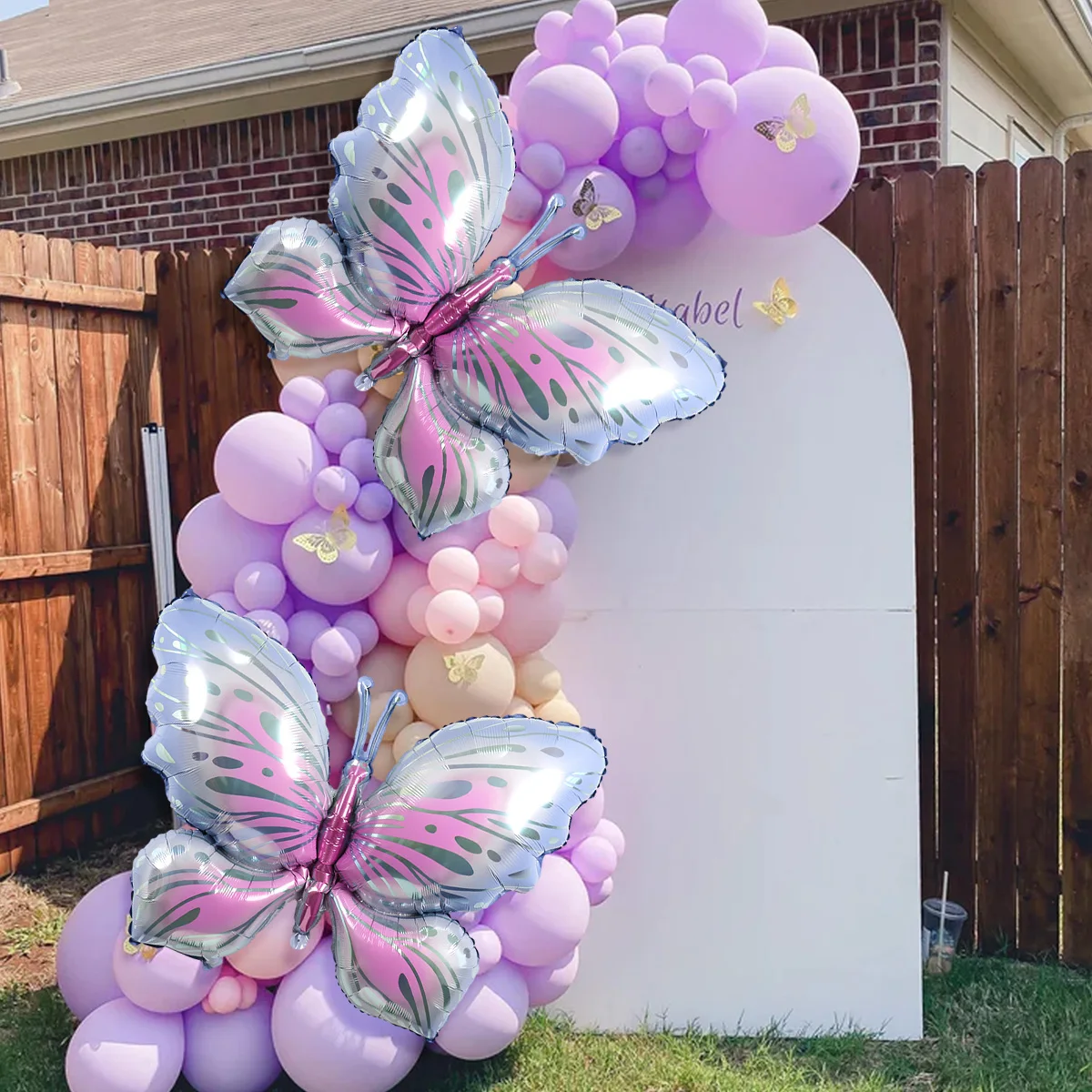 4pcs Purple Butterfly Foil Balloons, Girls Birthday Baby Shower Wedding Proposal Party Supplies Decoration
