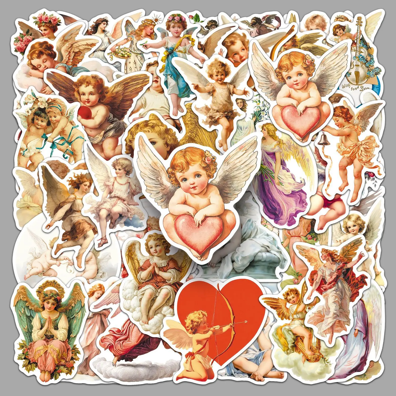 

10/50PCS Cartoon Retro Angel Sticker DIY Nordic Style Waterproof Decoration Graffiti Phone Case Notebook Water Cup Sticker