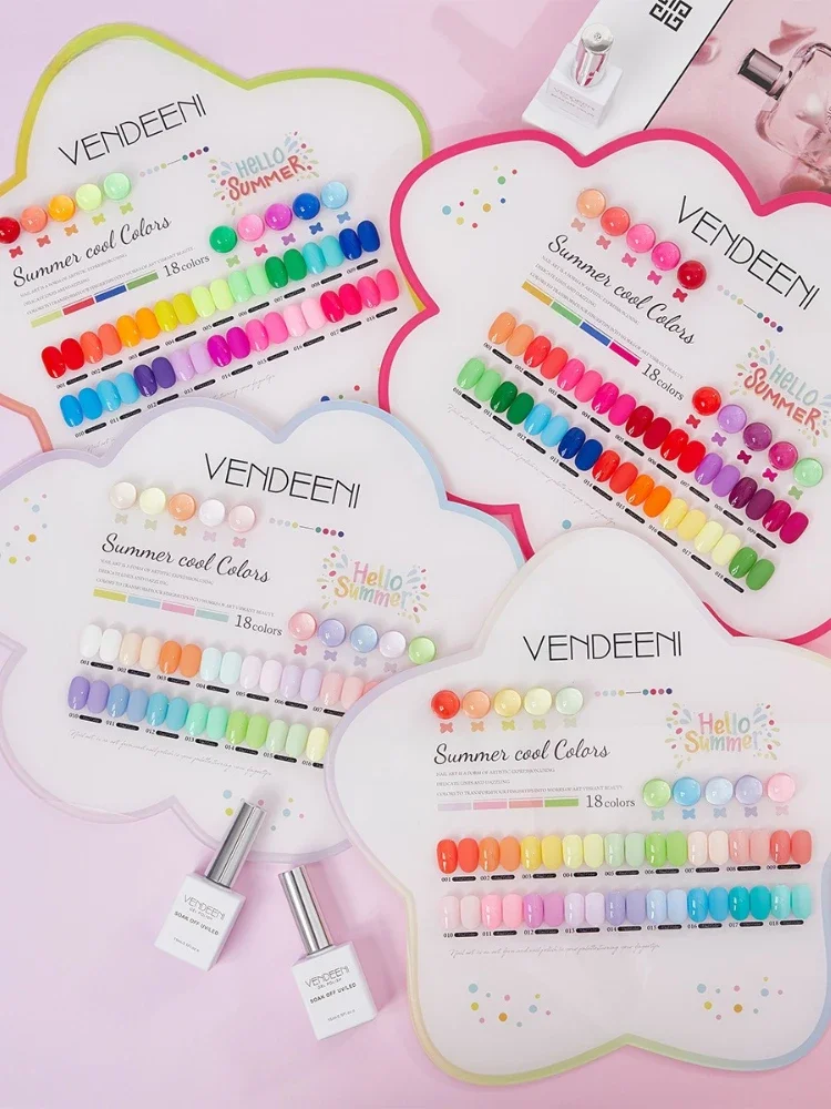 Vendeeni 18 Kleuren Macaron Serie Gel Nagellak Lente Zomer Semi Permanente UVLED Gel Vernissen Nail Art voor Manicure - afbeelding 2