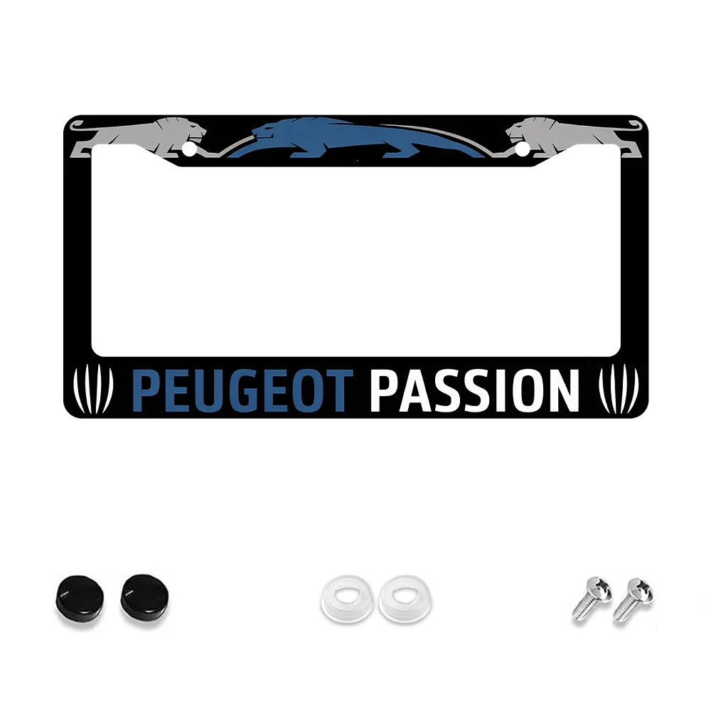 

1pc Black Blue Gray Panther Pattern 2 Hole License Plate Frame Aluminum Material 6x12 Inches with Screw Set Retro Novelty Car D
