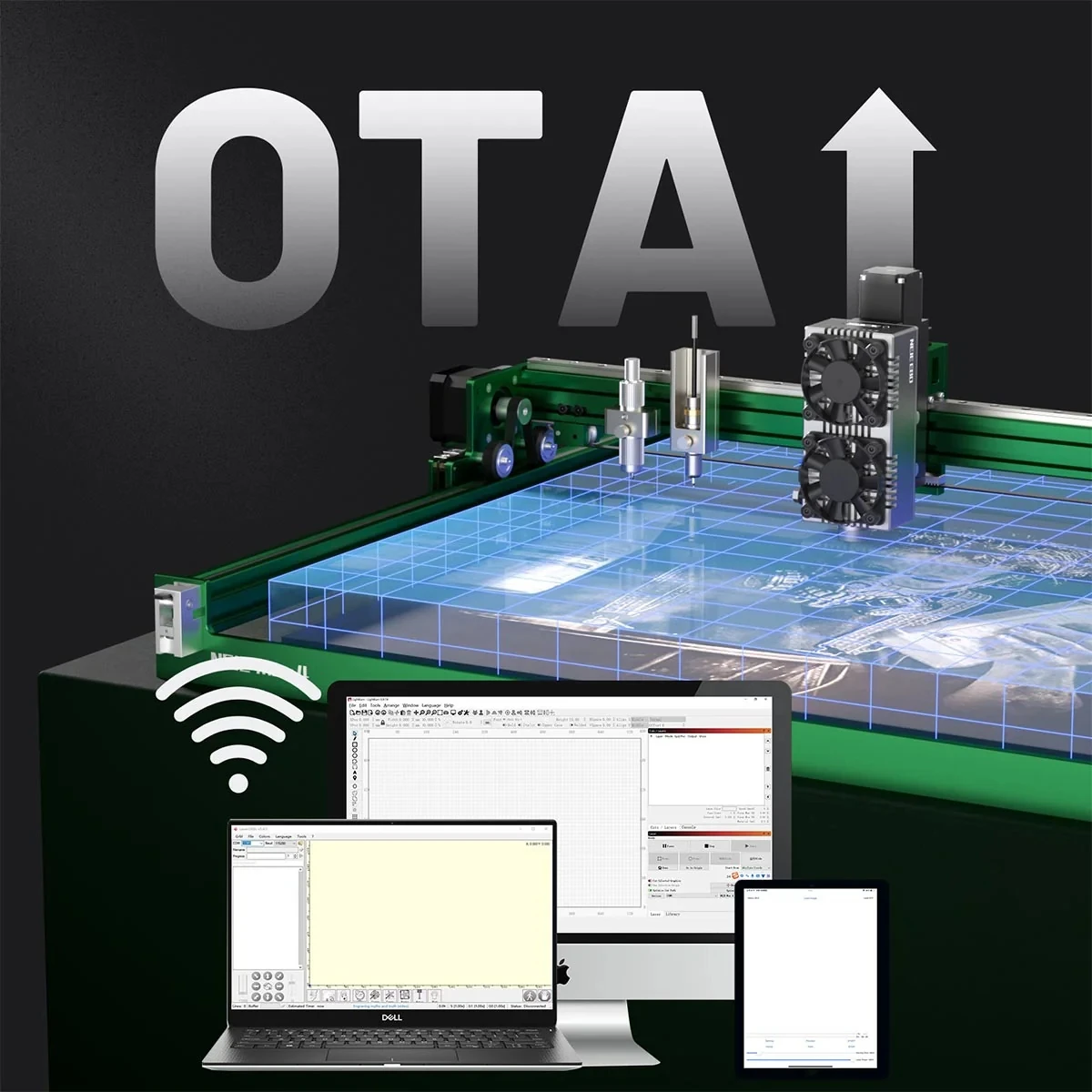 MAX 4 E80 24W Engraver 4 Axis Metal Wood Engraving CNC Cutter Machine Basic Kit+Honeycomb Board+Air Pump