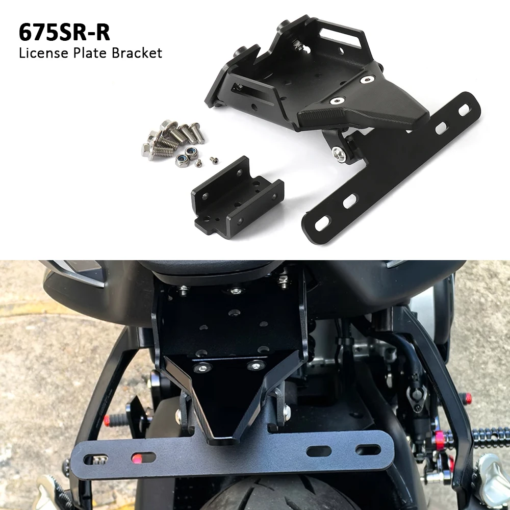 

License Plate Holder For CFMOTO 675SR R 675 SR-R 675SR-R New Motorcycle Tail Tidy Fender Eliminator Black