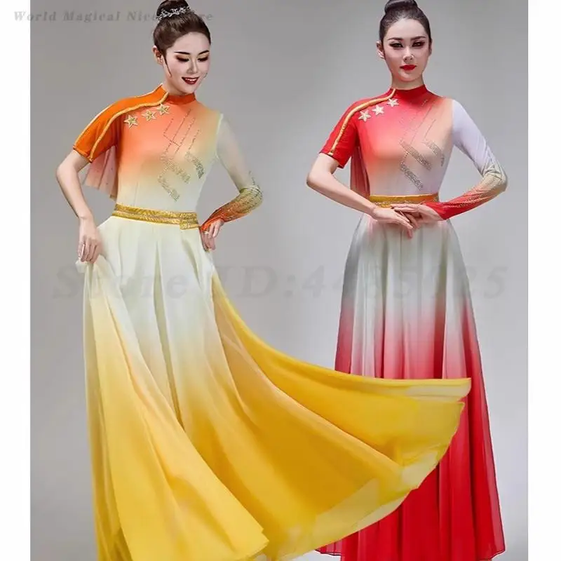 

Women Classical Dance Costumes Choir Dance Troupe Performance Clothing Chinese Style Modern Dancing Wear Role Playing Dancewear