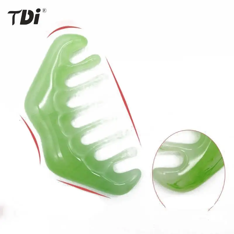 

Natural Stone Gua Sha Massage Comb Head Body Scraping Reflexology Blood Scraping Hair Comb Scalp Care SPA