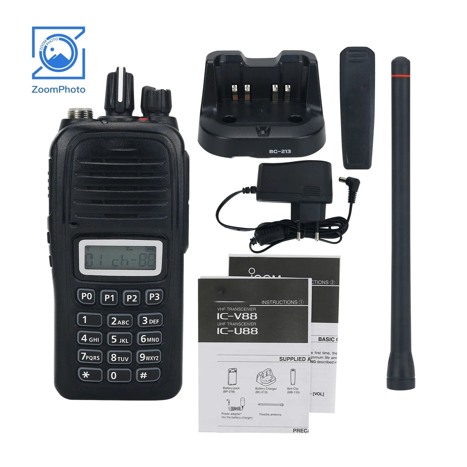 IC-V88 VHF 136-174Mhz 5W Walkie Talkie Waterproof Handheld Transceiver 128CH 800MW Audio Output