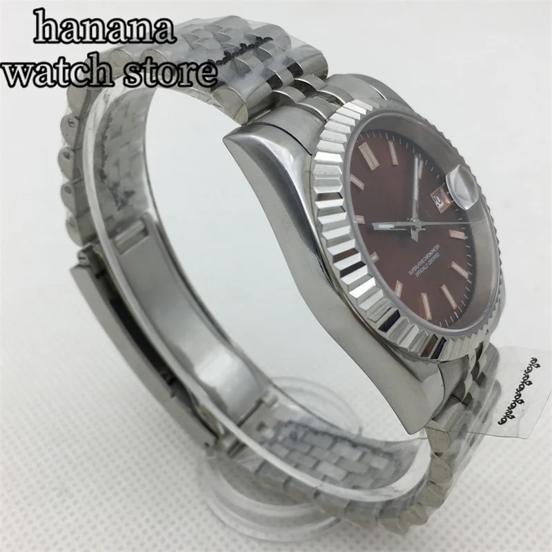 BLIGER NH35A Men's Mechanical Watch 36mm/39mm recessed bezel Sapphire Crystal Black Blue Green Red Pink dial Green luminous date