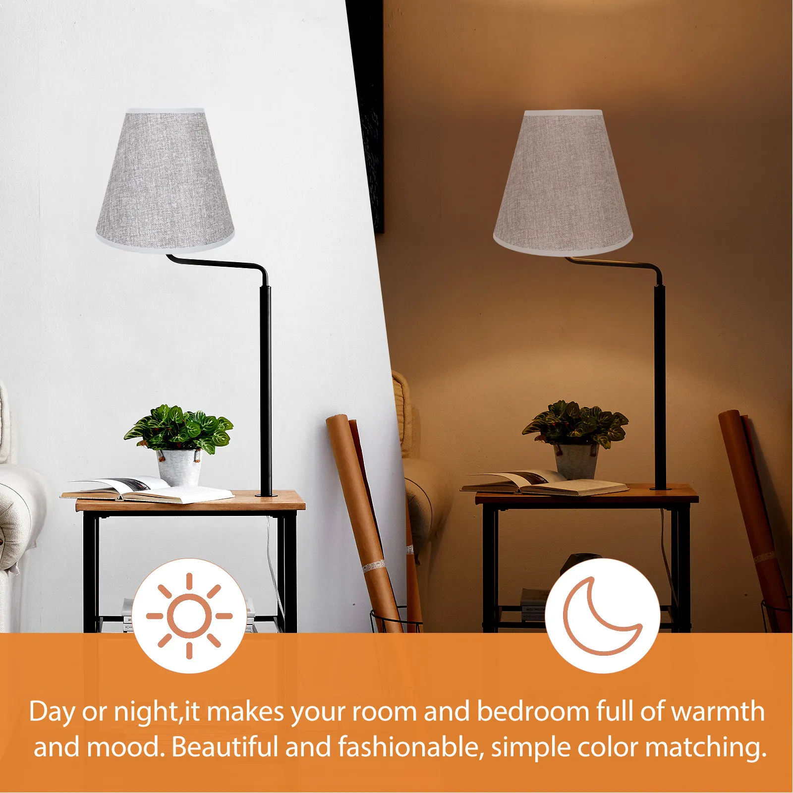 Small Cloth Barrel Lampshade Tabletop Lamp Shade Cover Replacement for Home Hotel Study Living Room Indoor Light Cover