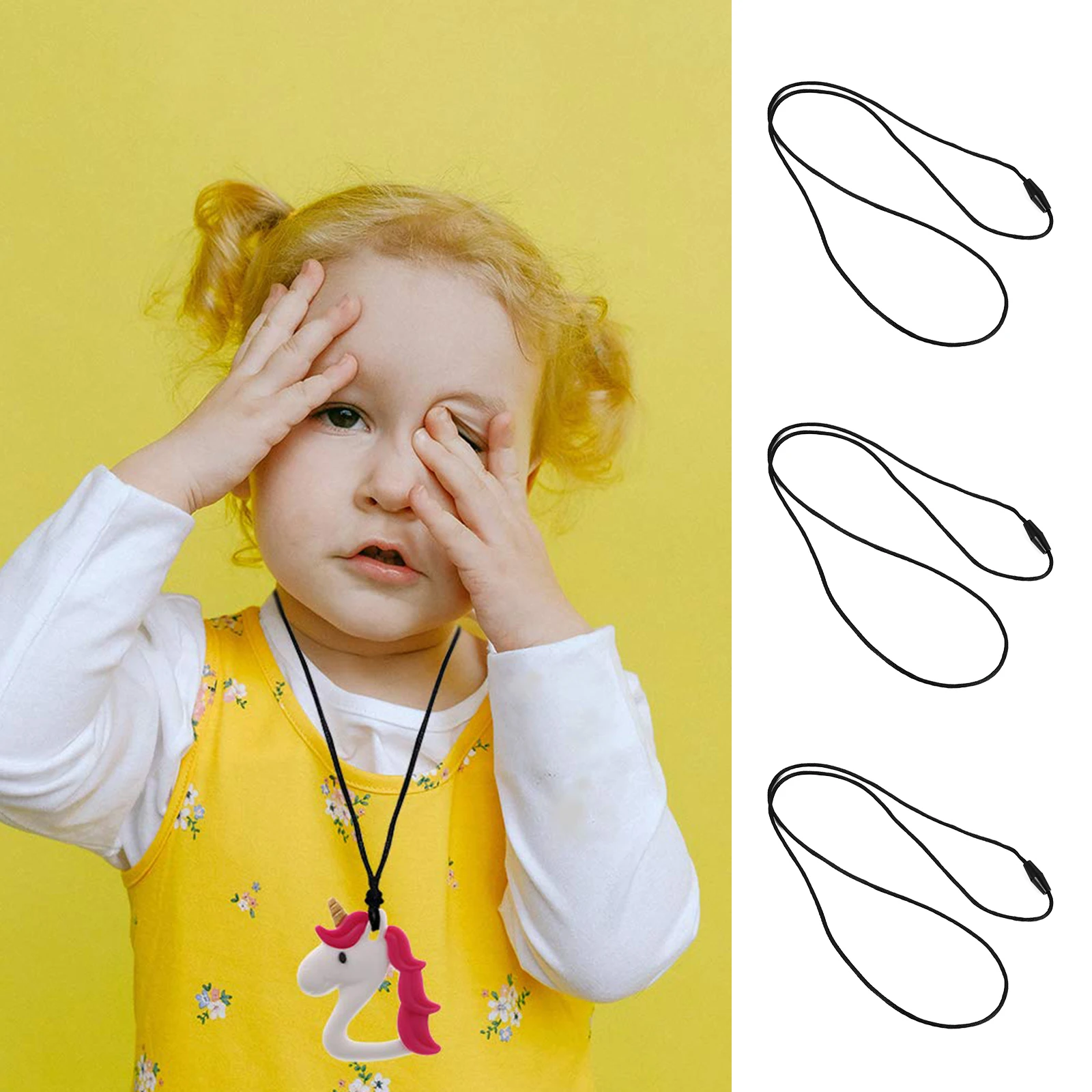 

20 Pcs Necklace Cord Replacement Teether Rope Long Adjustable Breakaway Clasp Black Crafting Practical