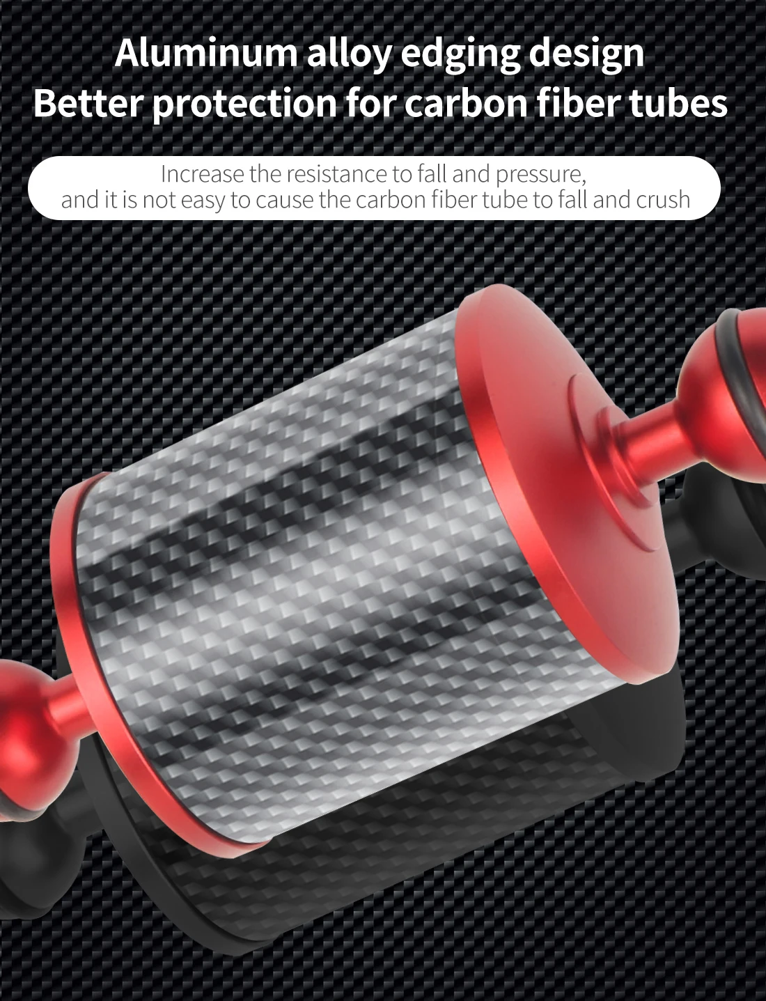 2x Kohle faser Float Auftrieb Wasser arm Doppel kugel halterung 1 Zoll d60mm für Gopro Unterwasser DSLR Kamera Tauch schale Fotografie – Detail 8
