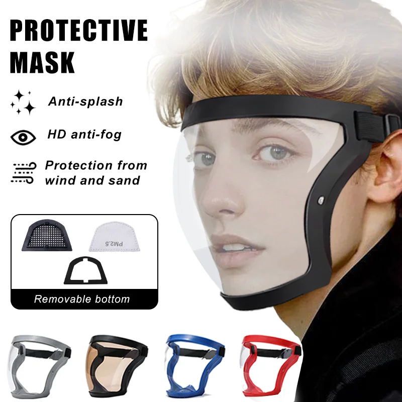 

Work Protection Mask New Glasses Anti-fog Full Face Shield Transparent Facial Protector Reusable Kitchen Security Protection